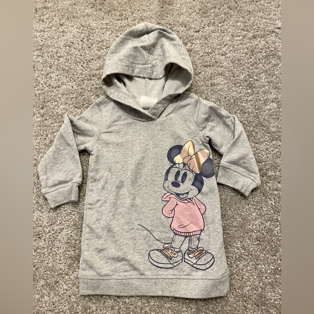 Baby Gap Disney Minnie Mouse Toddler Sweatshirt Hoodie Dress 2